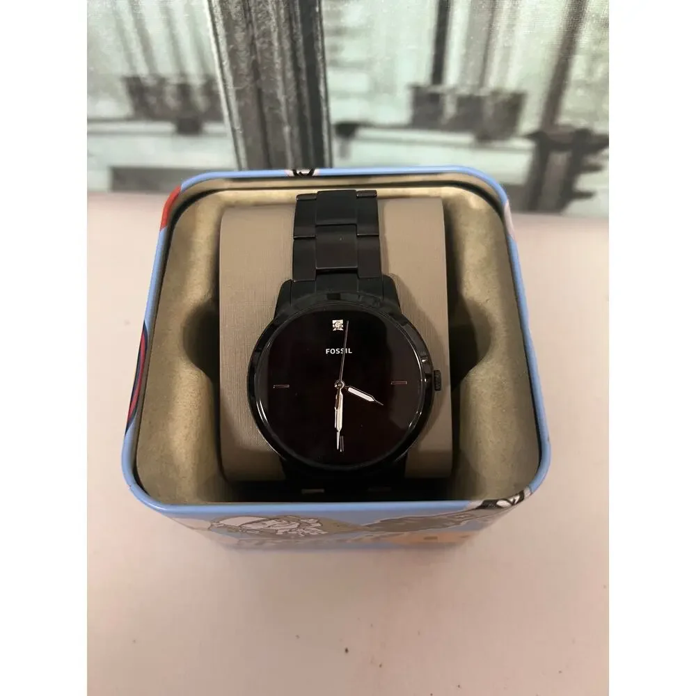 Fossil FS5455 Minimalist Carbon Black Stainless Steel Men's Wristwatch